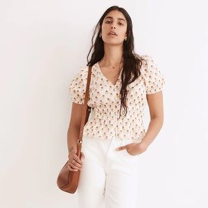 NWT Sophia Short-Sleeve Top in Wild Calendula Block-Print